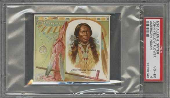1888 N36 Allen & Ginter "The American Indian" Large Cards "John Yellow Flower" - PSA VG-EX 4 
